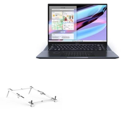BoxWave Stand and Mount Compatible with ASUS Zenbook Pro 16X OLED (UX7602) - Pocket Aluminum Stand 3-in-1, Portable Multi Angle Viewing Riser - Metallic Silver