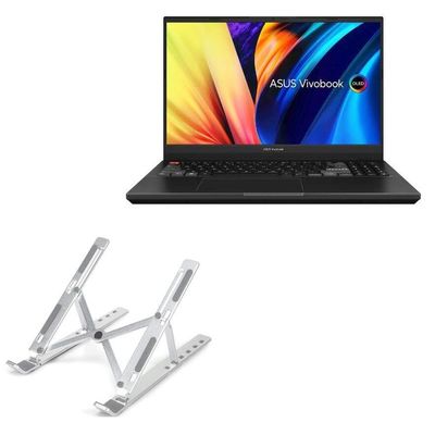 BoxWave Stand and Mount Compatible with ASUS Vivobook Pro 15X (M6501) - Compact QuickSwitch Stand, Portable Multi Angle Viewing Foldable Riser - Metallic Silver