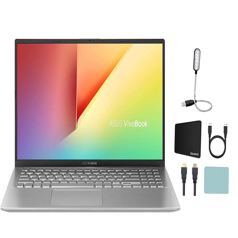 ASUS VivoBook 15.6 inch FHD (1920x1080) Laptop, AMD Quad Core Ryzen 5 3500U 2.1GHz, 12GB DDR4, 1TB PCIe SSD, AMD Radeon Vega 8 Graphics, Windows 10 Home, Silver + Accessories