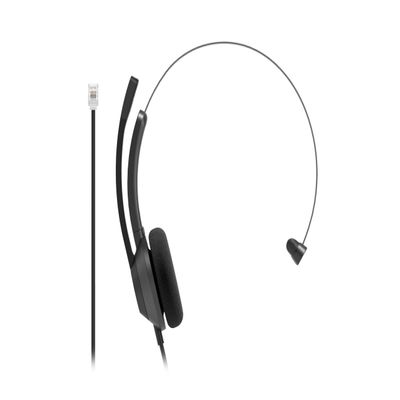 Cisco Headset 321 RJ9, Wired Single On-Ear Headphones, RJ9 Connection IP Phone, Carbon Black, 2-Year Limited Liability Warranty (HS-W-321-C-RJ9)