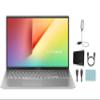 ASUS VivoBook 15.6 inch FHD (1920x1080) Laptop, AMD Quad Core Ryzen 5 3500U 2.1GHz, 12GB DDR4, 512GB PCIe SSD, AMD Radeon Vega 8 Graphics, Windows 10 Home, Silver + Accessories view 1