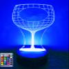 Jinnwell 3D Wine Cup led Night Light Lamp Illusion Night Light 16 Color Changing Table Desk Decoration Lamps Gift Acrylic Flat ABS Base USB Cable Toy view 1