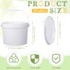 Leinuosen 8 Pcs 2 Gallon Plastic Food Safe Bucket with Lid and Handle Durable Heavy Duty Bucket Set Pail Container for Multipurpose Storage Paint Art Crafts Projects(White) view 2
