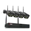 4K Wireless Security Camera System Outdoor Indoor, 4X 3MP Plug in WiFi Camera for 24/7 Recording, 8 Channel WiFi NVR, Two Way Audio, Color Night Vision,Person/Face Detection,Siren Alert,NO Hard Drive view 1