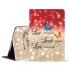 WEUIUJKILO Case for Samsung Galaxy Tab A8 10.5 Inch 2022 (Model: SM-X200/X205/X207), Slim PU Leather Folding Stand Smart Cover with Auto Sleep/Wake, Red Glitter Quote Live Laugh Love view 1