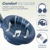 BERIBES Upgraded Hybrid Active Noise Cancelling Wireless Headphones with Transparent Modes,70H Playtime Bluetooth Headphones Wireless with Mic, Deep Bass,3.5MM Cable,Soft-Earpads,Fast Charging-Blue view 2