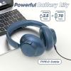 BERIBES Upgraded Hybrid Active Noise Cancelling Wireless Headphones with Transparent Modes,70H Playtime Bluetooth Headphones Wireless with Mic, Deep Bass,3.5MM Cable,Soft-Earpads,Fast Charging-Blue view 3