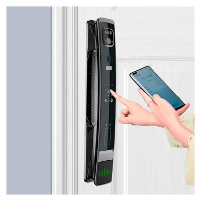 HAvern 3D Facial Recognition Fingerprint Door Lock Automation Intelligent Password IC Card APP Remote Control Residence and Capture Electronic Lock (Color : Gray, Size : 30X388MM)