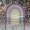 AOSTO Rainbow Arch Backdrop Cover for Birthday Baby Shower Party Decoration,2.5x6ft Double Sided Purple Stripes Background Elastic Fabric Cover GX-1496 view 4
