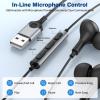 ACANDYA USB Headphones with Microphone for PC USB A Earbuds Computer 2.3M Cord Magnetic in-Ear Headset Audio Control Mute Function for Laptop Desktop Notebook Headset for Office Live Broadcast Gaming view 4