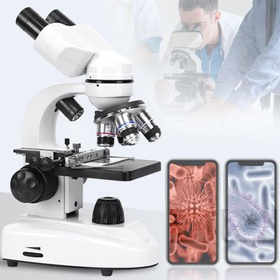 3000X 5000X 7000X LED Binocular Compound Lab Microscope w/Blank Slides, Cover Slips, & Lens Cleaning Paper, for Adults Kids Students,70000X