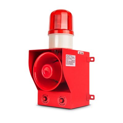 Y DIANS S Industrial Alarm Siren 0-130dB 12 Horn Tones Switchable, AC110V-120V 45W High Power for Noisy Environment Emergency Alarm Range of 100-150 Meters - Fire Tornado Alarm SLA-05B DC24V