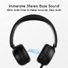 IMYB Kids Headphones Wired, Stereo Foldable Tangle-Free 3.5mm Jack Adjustable On-Ear Headphones for Kids/Toddlers/Children/Teens/Boys/Girls/School/Ipad/Tablet/Kindle/Phones/Travel/Plane (Black) view 3