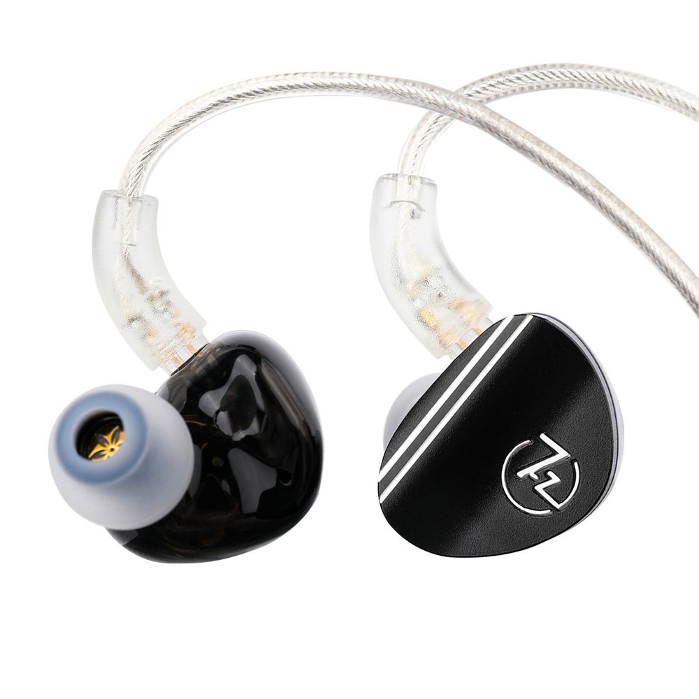 Linsoul 7HZ SONUS 1DD+1BA Dual Driver in Ear Monitor, HiFi in Ear Earphone IEM, with Detachable High-end Silver-Plated OCC Cable, Aluminum Back Cavity for Audiophile, Gaming Earbuds (Black, 3.5mm)