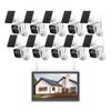 ZHXINSD 2K Solar Security Cameras Wireless Outdoor WiFi with 10" Monitor, 10CH 4MP Wire-Free Camera System, 10PC Battery Powered Security Cameras for Home Security, Waterproof, Floodlight, 64G Storage view 1