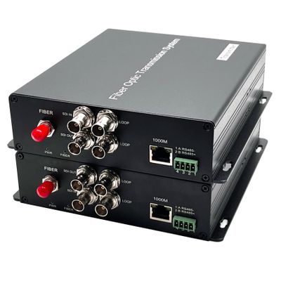 Primeda-telecom Broadcasting Bidi 3G SDI HD Video Gigabit Ethernet RS485 Over Fiber Optic Media Converters, ST Port Singlemode up to 20Km (12.4mi) Uncompressed 1 Set
