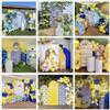 Aerdce Yellow Spandex Arch Backdrop Cover Chiara Backdrop Cover Double-Sided Wedding Arched Cover for Wedding Ceremony Birthday Party Baby Shower Banquet Decoration view 3
