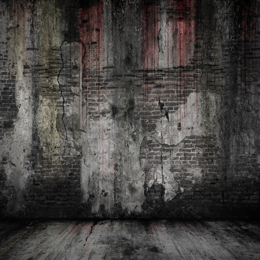 BELECO 7x5ft Fabric Scary Bloody Brick Wall Backdrop Damaged Old Dark Brick with Blood Dripping Haunted Room Background Murder Crime Horror Halloween Themed Party Decorations Photo Studio Shoot Props