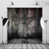 BELECO 7x5ft Fabric Scary Bloody Brick Wall Backdrop Damaged Old Dark Brick with Blood Dripping Haunted Room Background Murder Crime Horror Halloween Themed Party Decorations Photo Studio Shoot Props view 2
