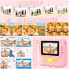 Radekly Instant Print Camera for Kids,Christmas Birthday Gifts for Age 3-12 Girls Boys1080P HD Digital Video Cameras for Toddler,Kids Portable Toy with 3 Rolls Photo Paper32GB Card-Pink view 4