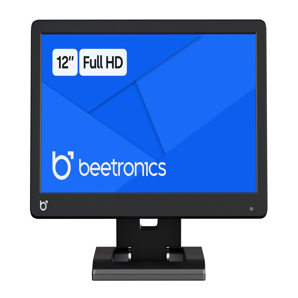Beetronics 12 Inch Professional Monitor  Full HD 1080p IPS Display | High-Performance, Durable Plastic Housing | HDMI, VGA, BNC, RCA Inputs | Matte Screen, 24/7 Operation, Wide Viewing Angles | 12HD7