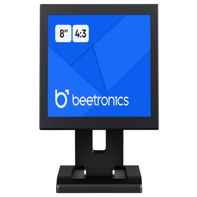 Beetronics 8-Inch Full HD IPS Monitor - Professional Industrial-Grade Display | HDMI, VGA, BNC, RCA Inputs | Durable Metal Housing, Matte Screen, 4:3 Aspect Ratio, Wide Viewing Angle - 8VG7M