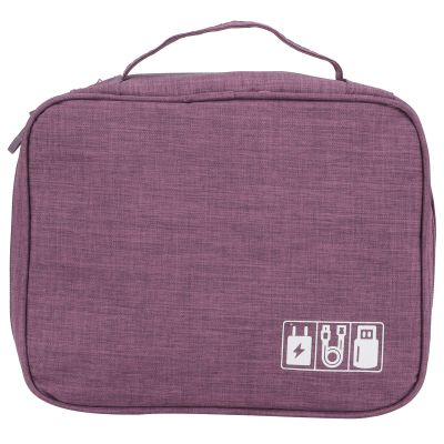 KJAOYU Electronic Organizer, Travel Cable Organizer Bag Multifunction Storage Bag - Electronic Accessories Cable Cord USB Drive Organizer Storage Holder, Red (Purple)