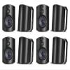 Polk Audio Atrium 6 Outdoor Speakers with Bass Reflex Enclosure | 8 Speaker Pack (4 Pairs, Black) - All-Weather Durability | Broad Sound Coverage | Speed-Lock Mounting System | 4 Pairs (Black) view 1