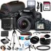 Canon EOS 2000D / Rebel T7 DSLR Camera w/EF-S 18-55mm F/3.5-5.6 Zoom Lens + 64GB Memory, Case, Tripod, Flash, Remote, and More (32pc Bundle) (Renewed) view 1