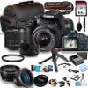 Canon EOS 2000D / Rebel T7 DSLR Camera w/EF-S 18-55mm F/3.5-5.6 Zoom Lens + 64GB Memory, Macro + 2X Len, Case, Gripster Tripodpod, and More (28pc Bundle) (Renewed) view 1