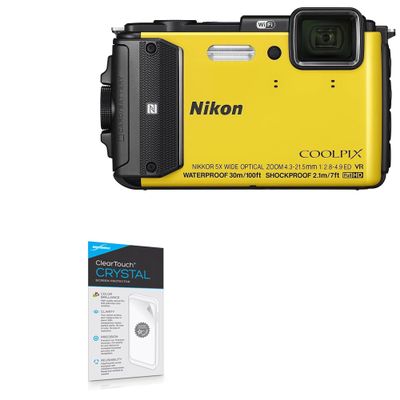 BoxWave Screen Protector Compatible with Nikon Coolpix AW130 - ClearTouch Crystal, HD Crystal Film Skin to Shield Against Scratches for Nikon Coolpix AW130, Nikon Coolpix AW130, S9100