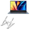 BoxWave Stand and Mount Compatible with ASUS Vivobook Pro 15 OLED (K6502) - Compact QuickSwitch Stand, Portable Multi Angle Viewing Foldable Riser - Metallic Silver view 1