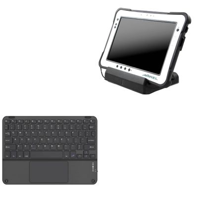 BoxWave Keyboard Compatible with Amrel APEX PM5 - SlimKeys Bluetooth Keyboard with Trackpad, Portable Slim TouchPad - Jet Black