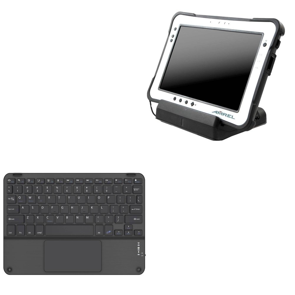 BoxWave Keyboard Compatible with Amrel APEX PM5 - SlimKeys Bluetooth Keyboard with Trackpad, Portable Slim TouchPad - Jet Black
