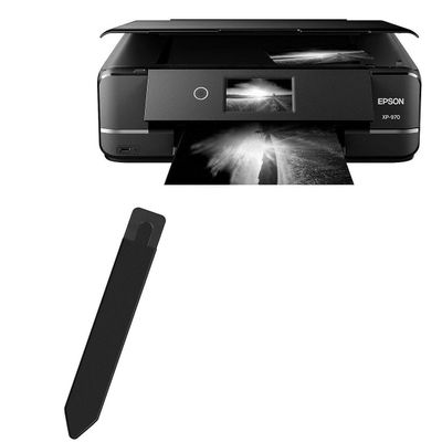 BoxWave Stylus Pouch Compatible with Epson Expression Photo XP-970 - Stylus PortaPouch, Pen Stylii Holder Carrier Portable Self-Adhesive - Jet Black