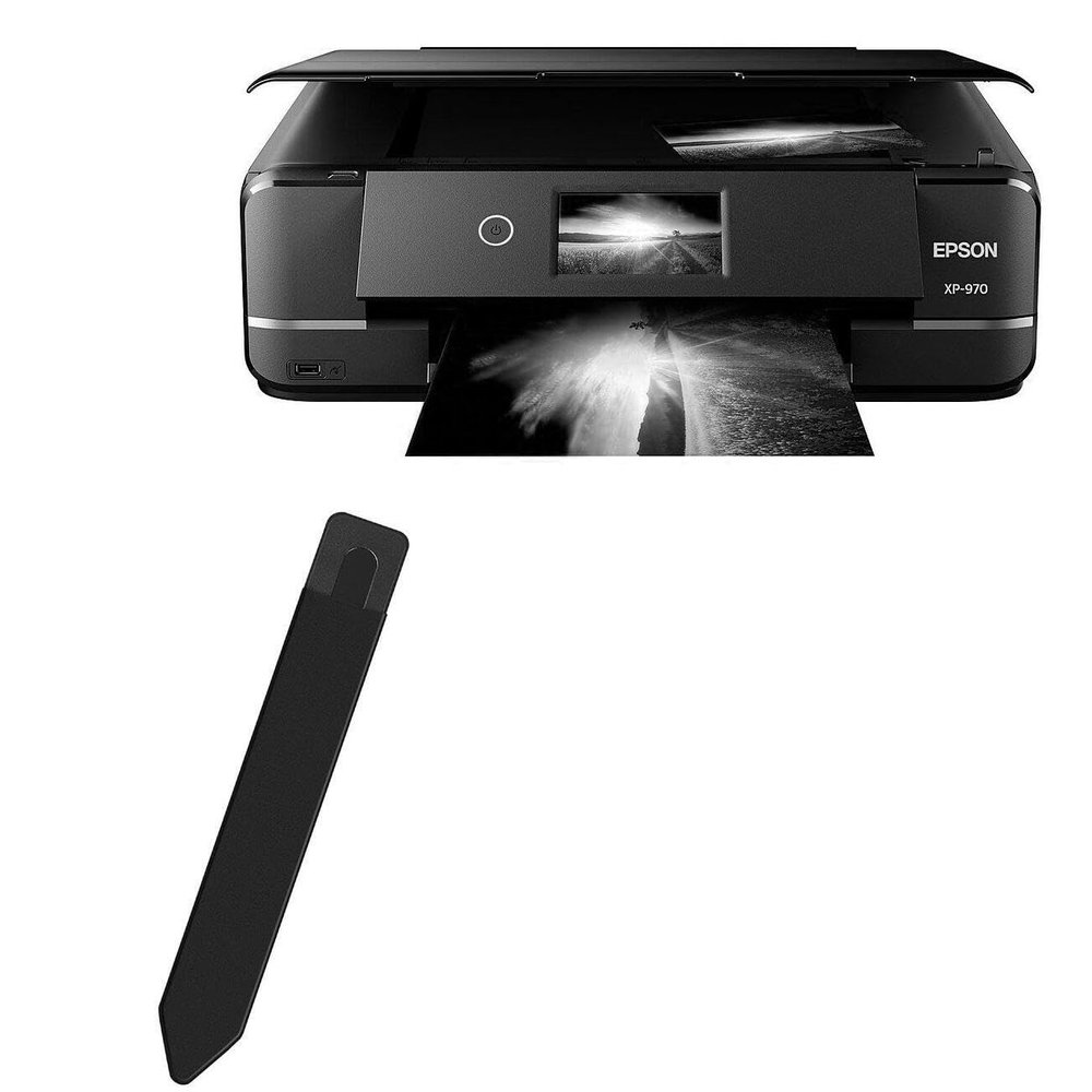 BoxWave Stylus Pouch Compatible with Epson Expression Photo XP-970 - Stylus PortaPouch, Pen Stylii Holder Carrier Portable Self-Adhesive - Jet Black