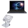 BoxWave Stand and Mount Compatible with ASUS BR1402C - Executive VersaView Laptop Stand, Ergonomic Adjustable Viewing Angle Metallic Riser - Metallic Silver view 1