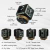 MINIFOCUS Camera Hot Shoe Extension Bracket with Quadruple Cold Shoe Mounts Adapter for Microphone LED Video Light, Aluminum Shoe Mount Holder with 1/4''&3/8'' Thread Hole and Arri-locating Hole view 3