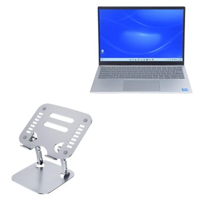 BoxWave Stand and Mount Compatible with Dell Inspiron 14 5420 (14 in) - Executive VersaView Laptop Stand, Ergonomic Adjustable Viewing Angle Metallic Riser - Metallic Silver