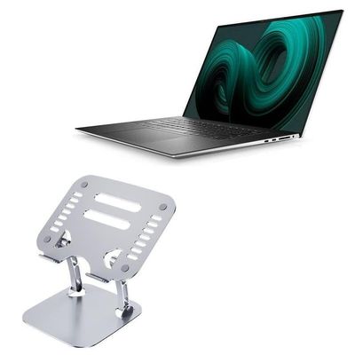 BoxWave Stand and Mount Compatible with Dell XPS 17 9710 (17 in) - Executive VersaView Laptop Stand, Ergonomic Adjustable Viewing Angle Metallic Riser - Metallic Silver