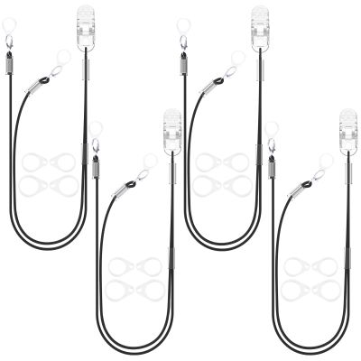 YorkSound Set of 4 Hearing Aid Clips, Adjustable Hearing Aid Holder String Anti-Lost BTE Clip with Storage Case, Hearing Protection Accessories for Adults & Kids, Binaural, Black