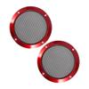 Unifizz 2pcs Car Audio Speaker Cover Mesh Subwoofer Grill Horn Guard 5'' Red Protector view 1