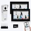 Wired Apartment Video Intercom System 2 Units 7 Inches Touch Monitor Wireless Wifi Video Doorbell System,Video Door Phone Kit,Indoor Outdoor Support Monitoring, Unlock, Dual Way Intercom for Home view 1