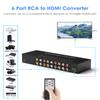 6 Port RCA to HDMI Converter, Dual AV to HDMI Converter Supports 16:9/4:3 Composite to HDMIAdapter Support 1080P PAL/NTSC Compatible with Sega/Xbox/PS1/PS2/PS3/WII/N64/VHS, VCRs, and DVD Players view 2