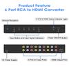 6 Port RCA to HDMI Converter, Dual AV to HDMI Converter Supports 16:9/4:3 Composite to HDMIAdapter Support 1080P PAL/NTSC Compatible with Sega/Xbox/PS1/PS2/PS3/WII/N64/VHS, VCRs, and DVD Players view 4