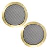 Unifizz 2pcs Car Audio Speaker Cover Mesh Subwoofer Grill Horn Glossy Guard 6.5'' Gold Tone Protector view 1