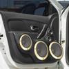 Unifizz 2pcs Car Audio Speaker Cover Mesh Subwoofer Grill Horn Glossy Guard 6.5'' Gold Tone Protector view 2