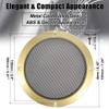 Unifizz 2pcs Car Audio Speaker Cover Mesh Subwoofer Grill Horn Glossy Guard 6.5'' Gold Tone Protector view 3
