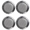 Unifizz Car 4pcs Metal Glossy Audio Speaker Cover Mesh Subwoofer Grill Horn Guard Decorative Circle Grille Protector 4 Inch Black view 1
