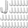 Blulu 30 Pcs 2" Cable Support J Hooks Heavy Duty Galvanized Steel Wire Management Cable J Hooks Hangers for Attaching to Vertical Surfaces Wall Mounting, Silver view 1